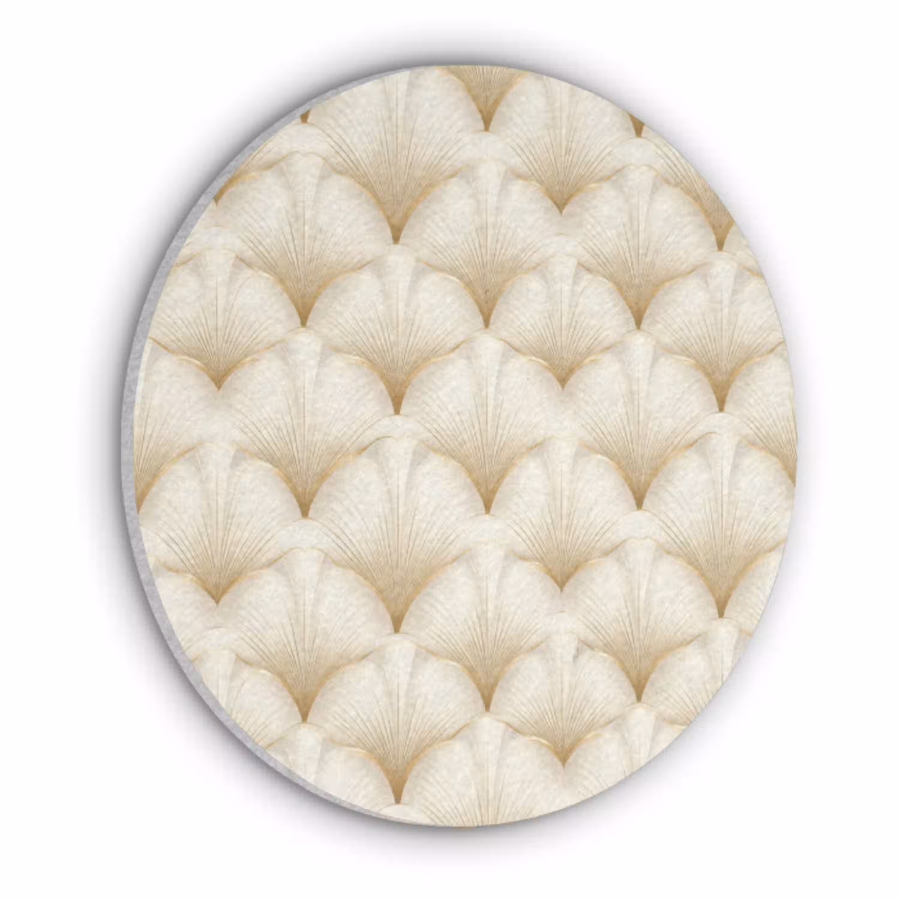 Waaier - Motief -  Goud Akoestische PET Vilt - Rond klein 838 -3d