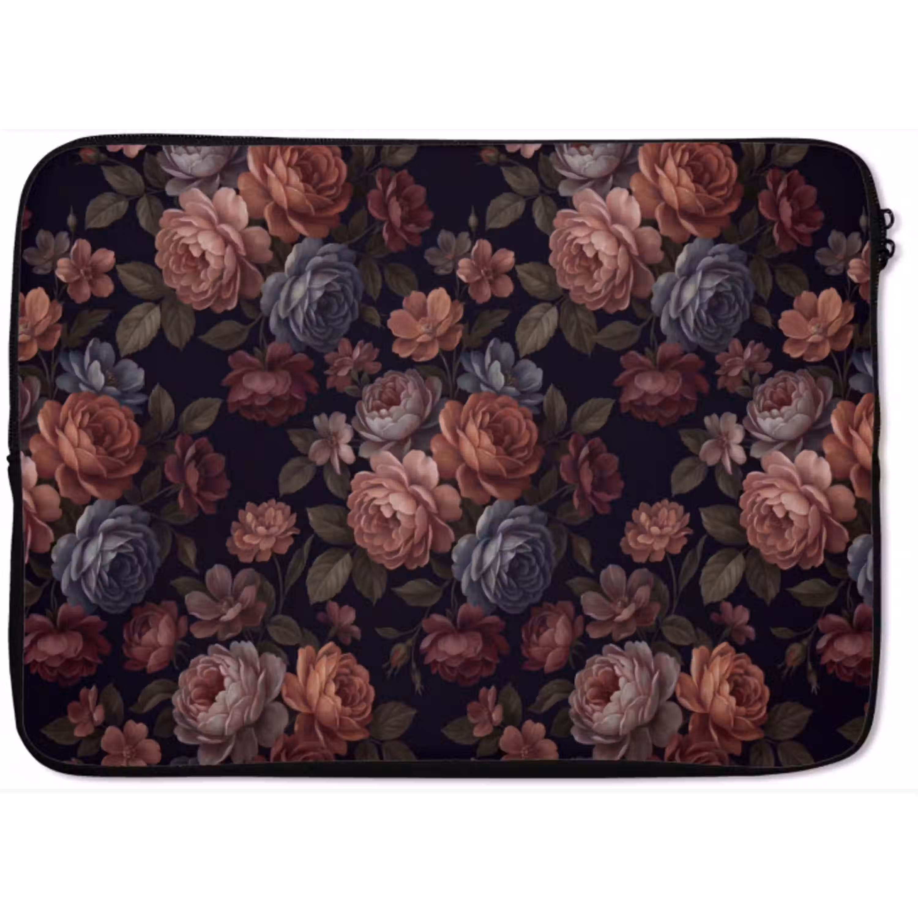 Bloemen - Patroon - Vintage - Donker - Roze laptophoes neopreen klein -zkaufland3dotto