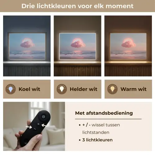 Wolk - Regenboog - Zee Light Box met batterij (Wandlamp) middel -USP_lichtkleurNL