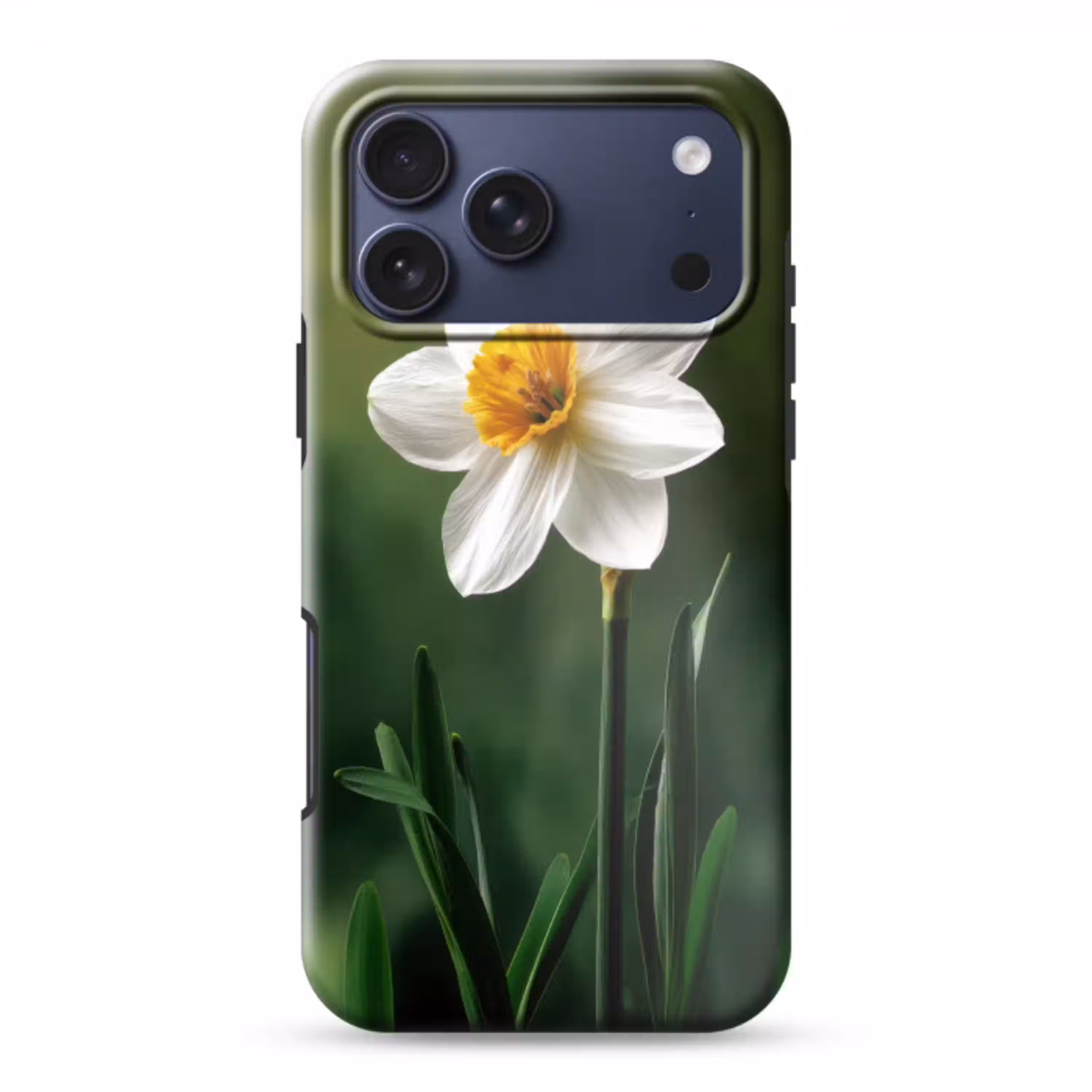 Narcis - Bloem - Wit - Grassprieten Toughcase MagSafe Apple iPhone 17 Pro Max klein -3d