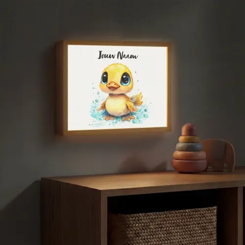 Eendje - Badeend - Geel Light Box met batterij (Wandlamp kind) middel -sfeer5_kind