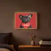 Amor - Hond  - Hartje - Rood Light Box met batterij (Wandlamp) middel -sfeer4