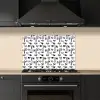 Gezicht - Zwart - Lijnen - Artistiek keuken achterwand spatscherm klein 900 -sfeer1
