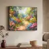 Natuur - Landschap - Bloemen - Kleurrijk Textielframe zwart klein -sfeer3