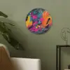 Abstract - Graffiti - Kleurrijk - Verfspatten Akoestische PET Vilt - Rond klein -sfeer2