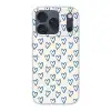 Hartjes patroon - Blauw - Beige - Liefde Telefoonhoesje iPhone 17 Pro klein -3d