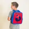 Voetbalvibes - Verf - Blauw - Rood Kinderrugzak - Blauw middel -sfeer2