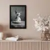 Sphynx - Kat - Dieren - Humor - Spaghetti - Zwart Wit fotolijst zwart zonder passe partout klein -sfeer5
