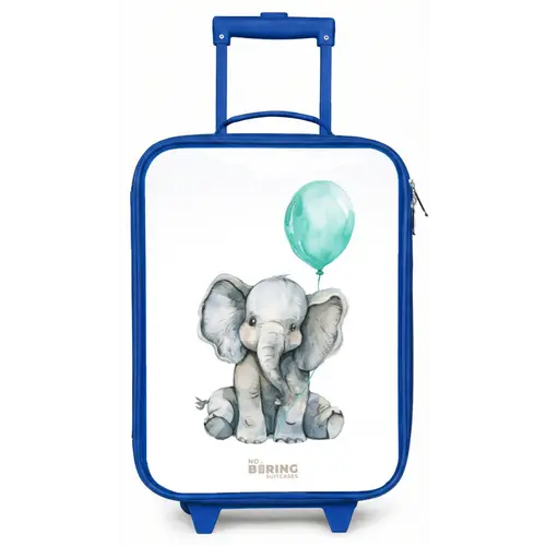 Olifant met blauwe ballon Kinderkoffer - Blauw klein -zz3dotto