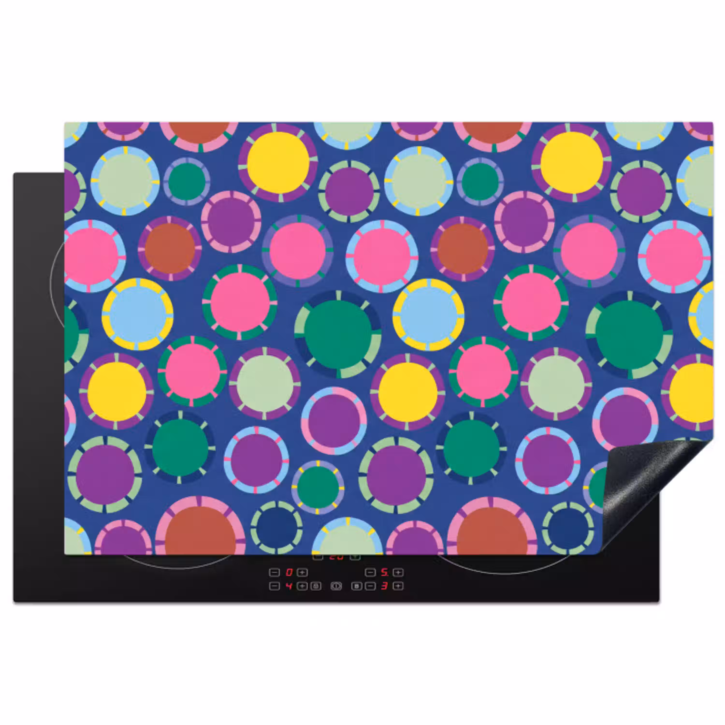 Patroon - Cirkels - Abstract - Kleurrijk Inductie beschermer vinyl 3mm klein -3d