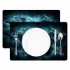 Wereldkaart - Bliksem - Blauw Placemat vinyl groot -zzsfeer2_Kitchenyeah-website