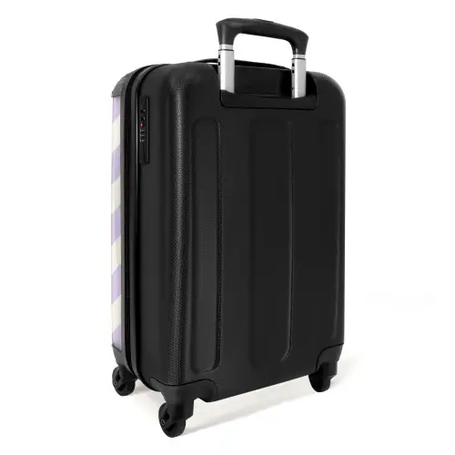 Zigzag patroon in paars en wit NBS - Handbagage koffer - Kinderen Unisex middel -achterkant