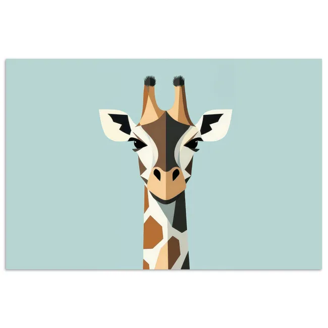 Poster - Giraffe - Illustratie - Bruin - Minimalistisch