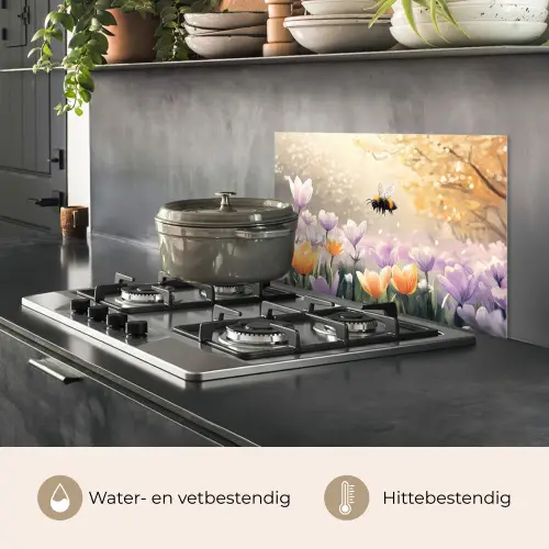 Viooltjes - bij - Zonlicht keuken achterwand spatscherm klein -usp_NL