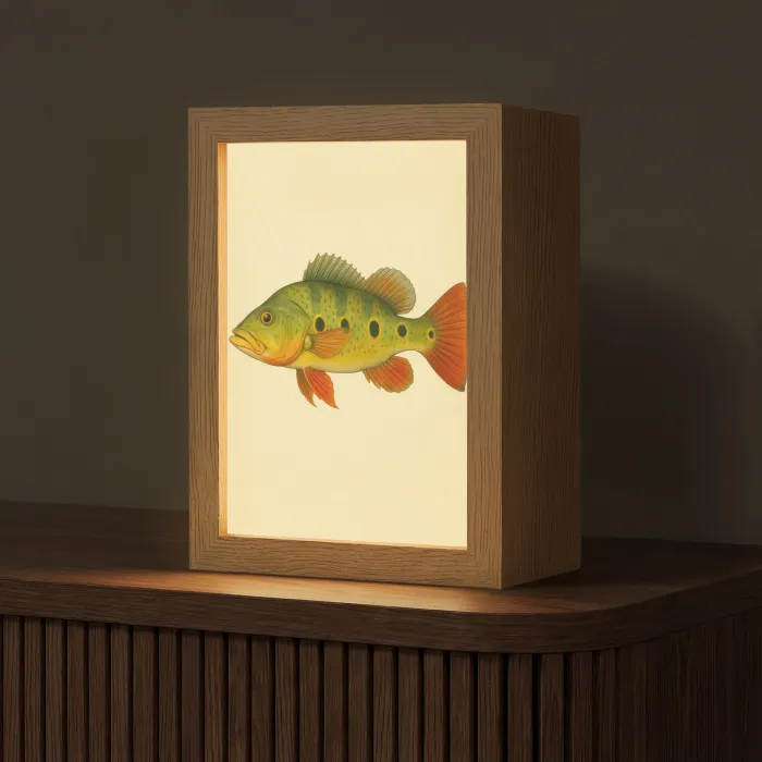 Schubben - Vis - Groen - Illustratie Light Box met kabel (Tafellamp) klein -z3d_website