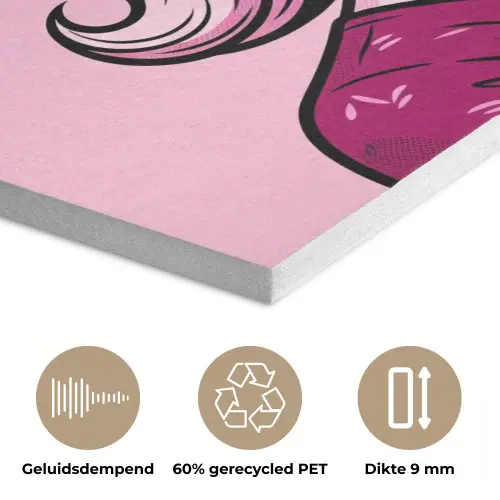 Vintage - Vrouw - Roze PET vilt klein -closeup_NL
