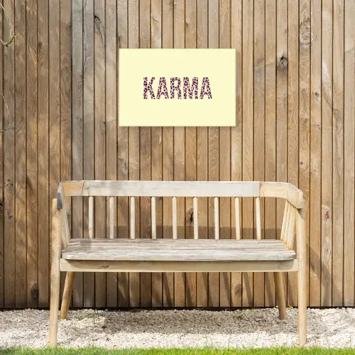 Karma - Luipaardprint - Geel Tuinposter op houten frame 2 cm dik klein -sfeer4