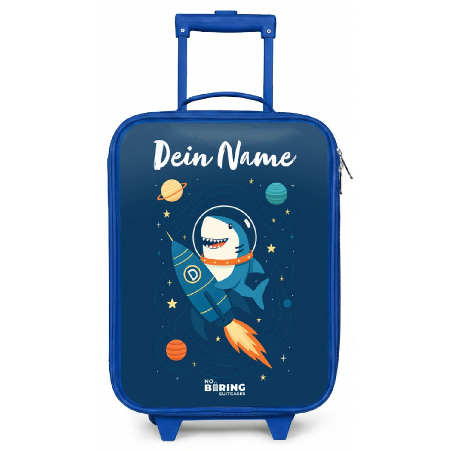 Dier - Ruimte - Planeet - Raket Kinderkoffer - Blauw klein -zz3dotto