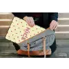 Nice - Stippen - Roze - Geel laptophoes neopreen klein -tas