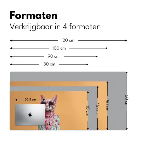 Zonnebril - Kat - Sjaal - Bloemen Muismat XXL klein -sfeer5