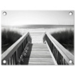 Loopbrug - Hout - Strand - Zee tuinposter los doek klein -3d