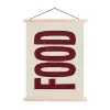 Eten - Japandi - Rood - Decoratie textielposter latten blank klein -3d