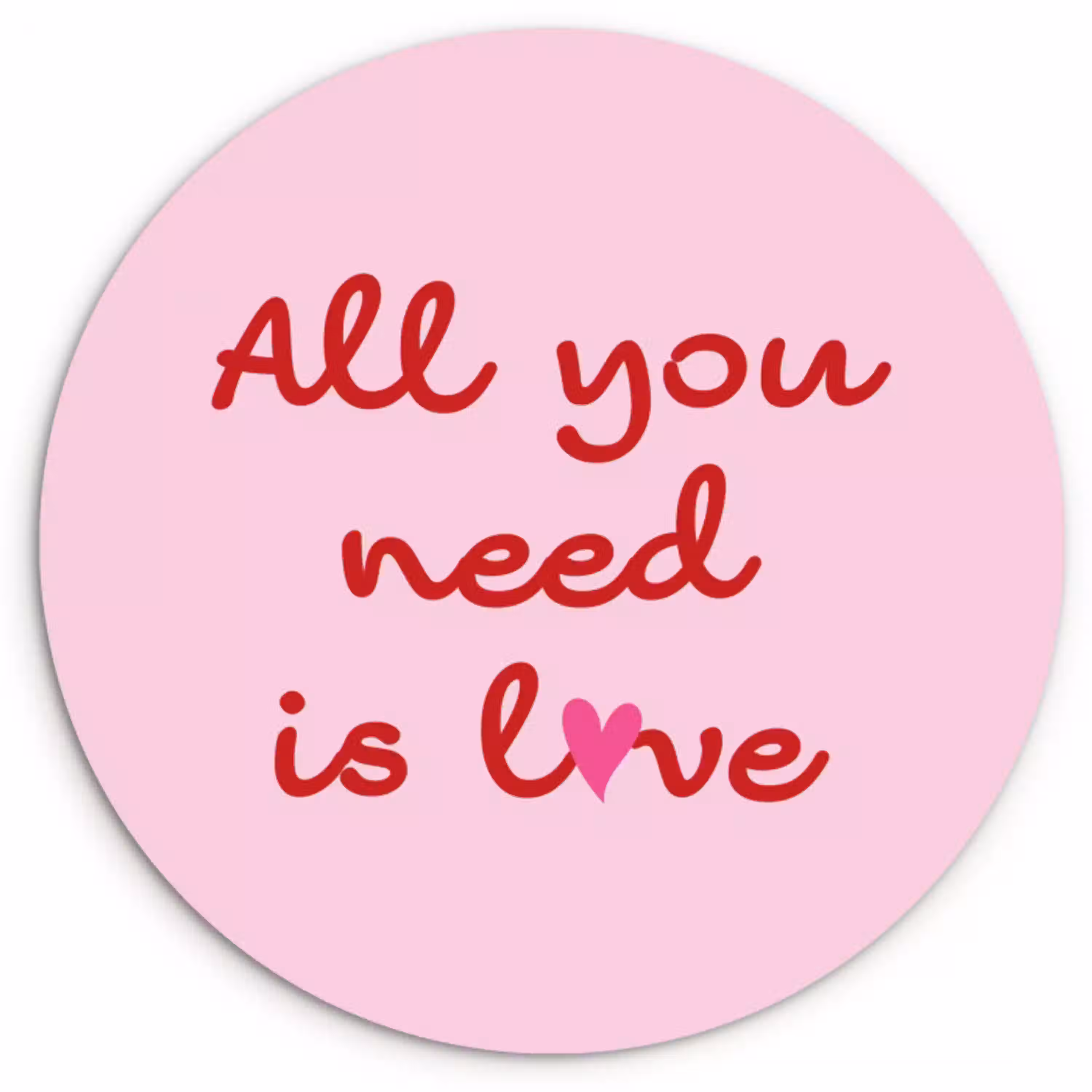 Tekst - Roze - Love - Hart Wandcirkel plexiglas klein -3d