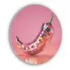 Peper - Disco - Rood - Glitter Akoestische PET Vilt - Rond klein -3d