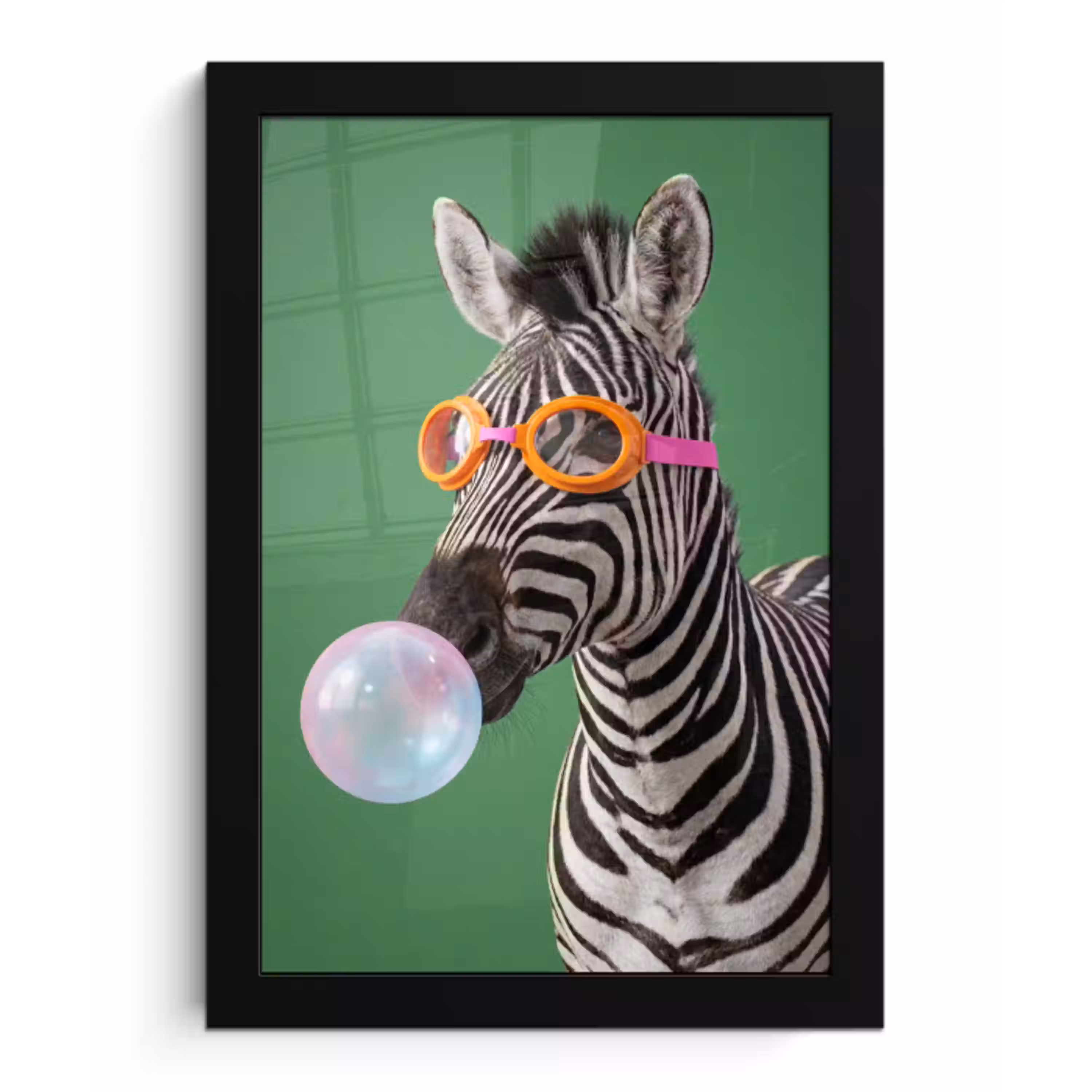 Dier - Bril - Bel - Modern - Groen fotolijst zwart zonder passe partout klein -3d