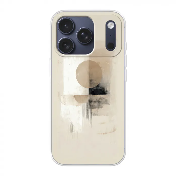 Cirkel - Compositie - Diepte - Beige Telefoonhoesje iPhone 17 Pro klein -3d