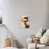 Kerst - Hert - Gewei - Rood Tuinposter op houten frame 2 cm dik klein -sfeer1