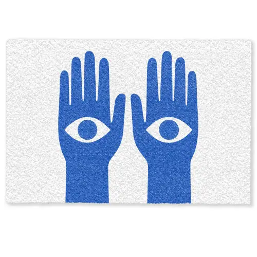 Handen - Twee - Ogen - Blauw Deurmat klein -zkaufland3d