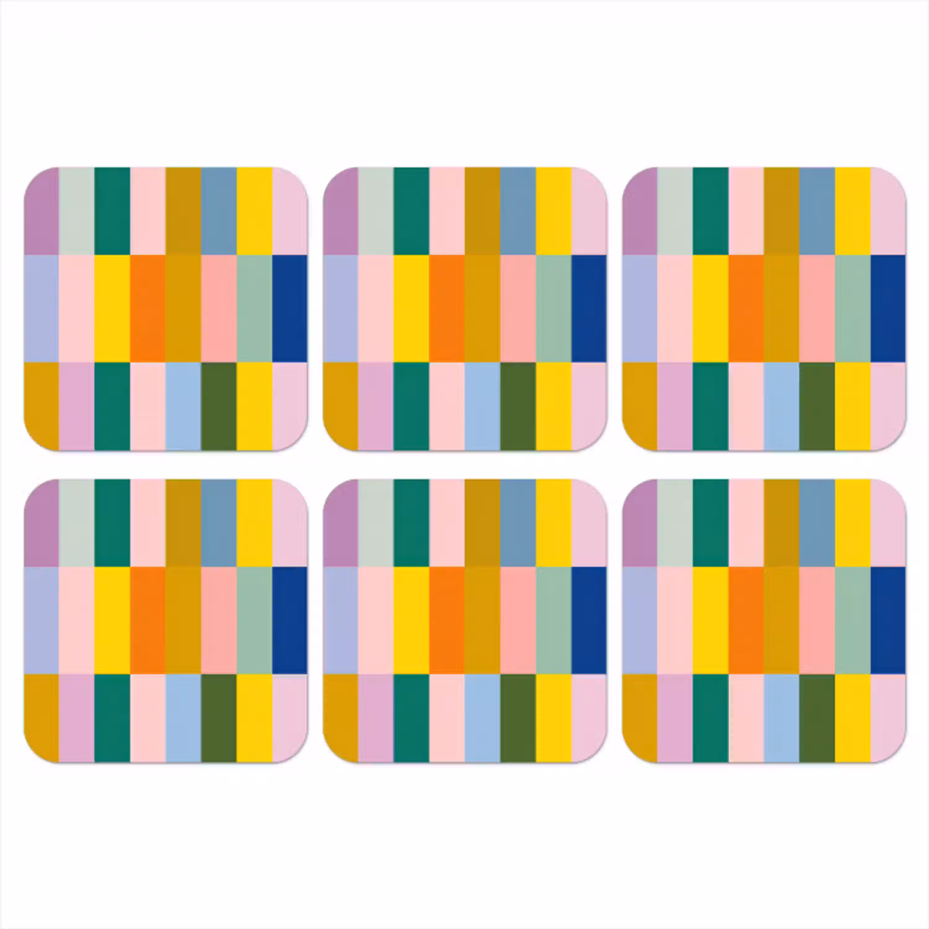 Stroken - Blauw - Patroon - Abstract onderzetter kurk middel -3d
