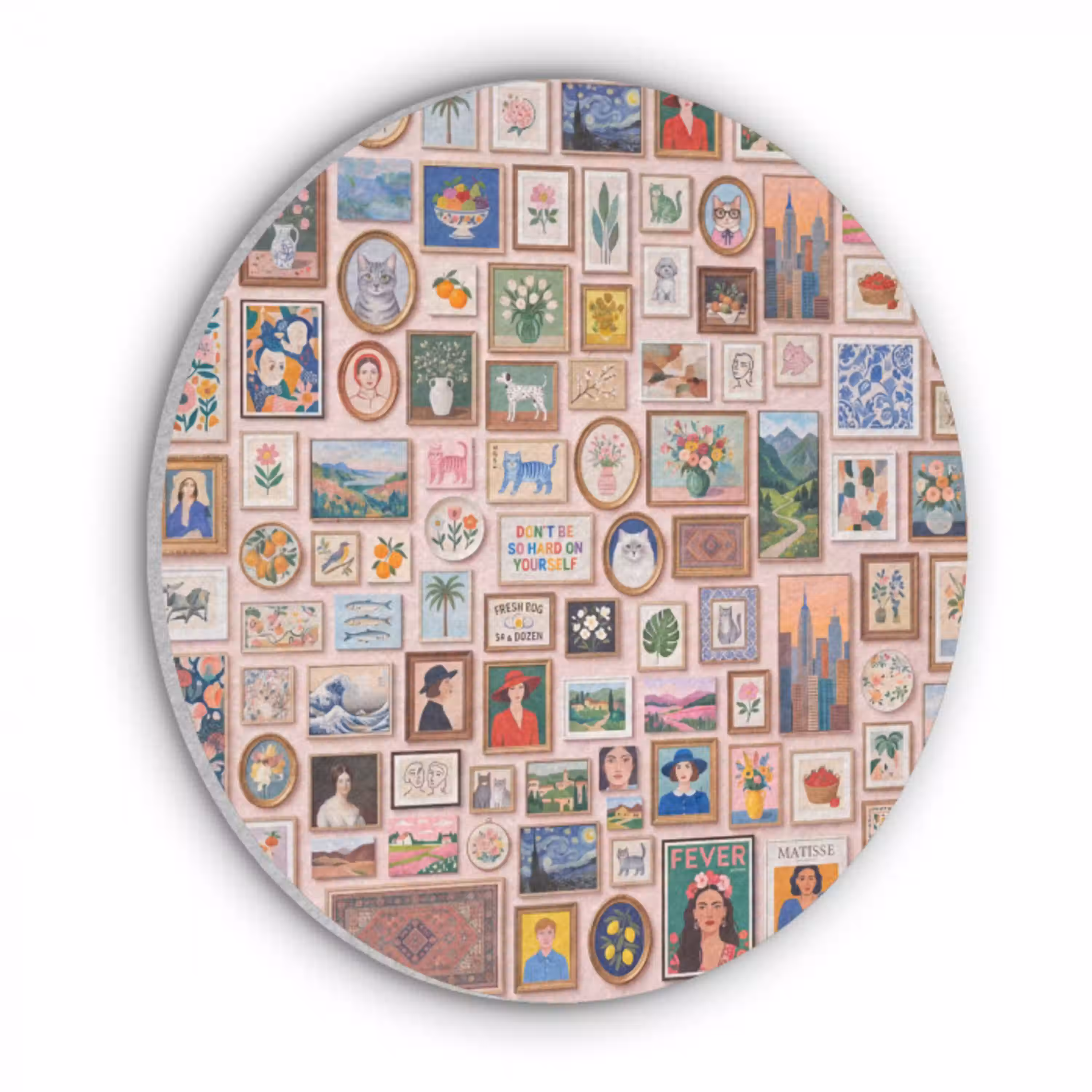 Kunst - Collectie - Decoratie - Modern - Kleurrijk Akoestische PET Vilt - Rond klein -3d