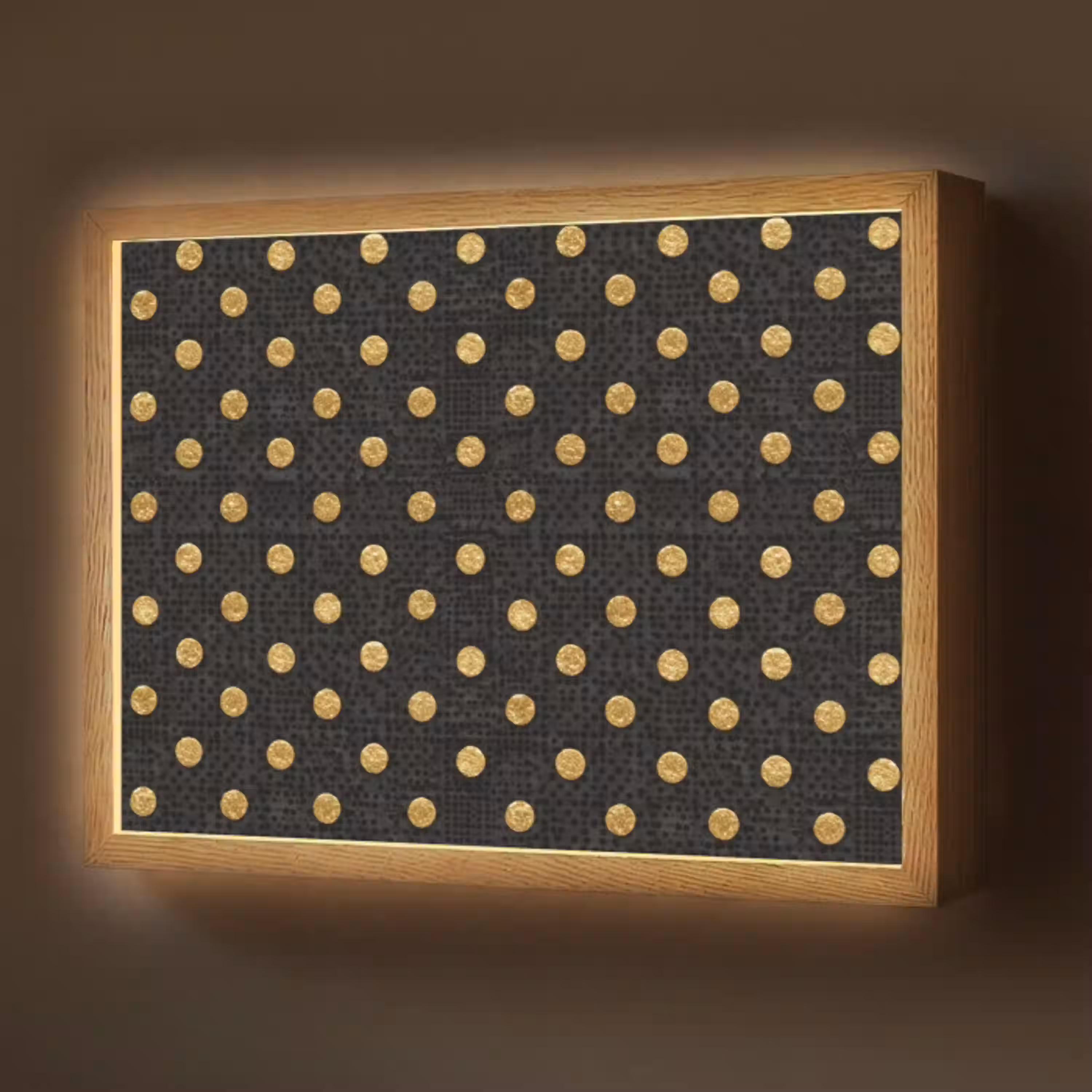 Polka Dot - Stippen - Goud - Zwart Light Box met batterij (Wandlamp) middel 907 -z3d_website