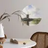 Molen - Willem Roelofs - Oude meesters - Kunst Wandcirkel behangsticker klein -sfeer3