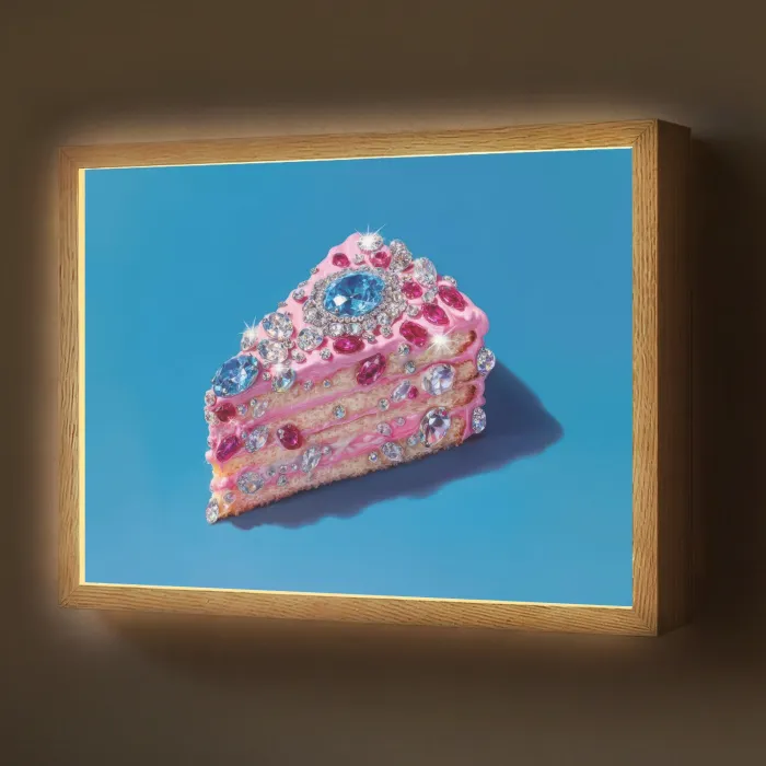 Taart - Edelstenen - Glitters - Roze Light Box met batterij (Wandlamp) middel -z3d_website