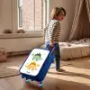 Vrolijke stegosaurusvrienden Kinderkoffer - Blauw klein -sfeer1