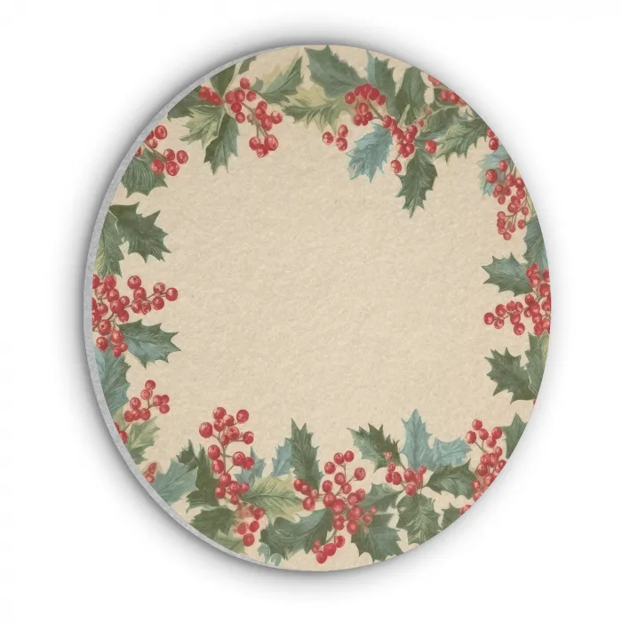Hulstrand - Bessen - Beige Akoestische PET Vilt - Rond klein -3d