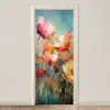 Bloemen - Watercolor - Kunst - Botanisch - Natuur deurposter klein -3d_beige
