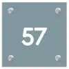 Effen blauwgrijs - Traditioneel Naambord Vierkant klein -3d