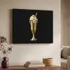 Milkshake - Goud - Drinken - Zwart Textielframe zwart klein -sfeer3