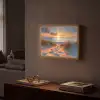 Zonsondergang - Duinen - Strand - Zee Light Box met batterij (Wandlamp) middel -sfeer1
