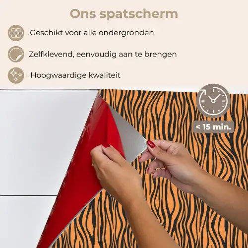 Tijger - Oranje - Patroon - Strepen keuken achterwand spatscherm klein 900 -spatscherm_NL