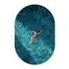 Vrouw - Water - Bikini - Oranje Wandcirkel Ovaal Forex klein -3d