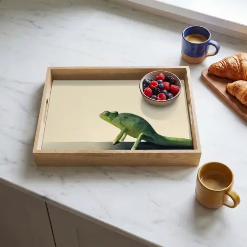 Kameleon - Groen - Minimalistisch Dienblad Rechthoek middel -sfeer2