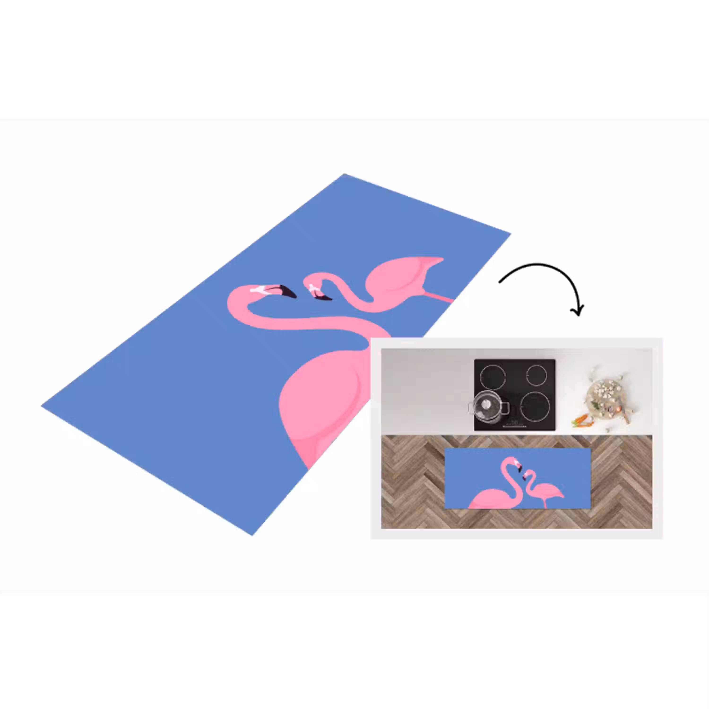 Vogel - Paar - Dieren - Modern - Roze Keukenloper - keukenmat middel -3d