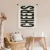 Cheers - Japandi - Zwart - Letters Wandkleed katoen klein -wsfeer5_kind