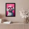 Pink - Hond - Bubbel fotolijst zwart zonder passe partout klein -sfeer5