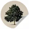 Eikenboom - Schaduw - Egaal Wandcirkel behangsticker klein -3d